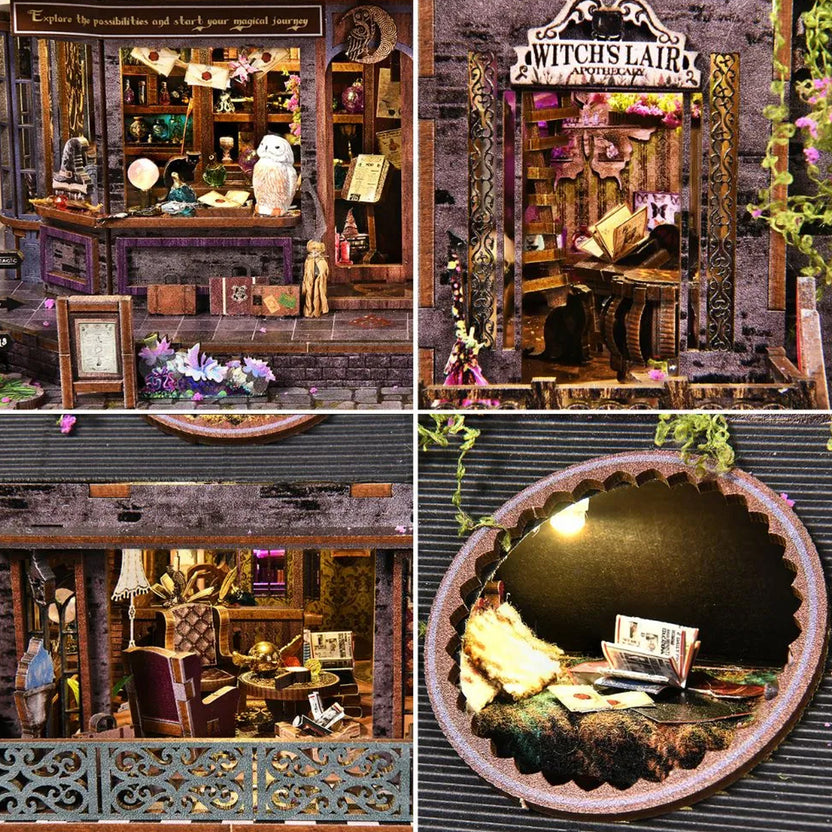 Illuminated Witch's Lair miniature kit display